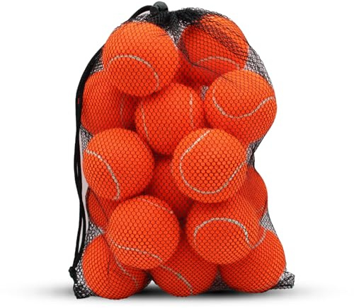 SHYUJAJIE Tennisbollar, 20-pack tennisbollar för träning, högelastiska träningsbollar för nybörjare, träning för hundar (orange)