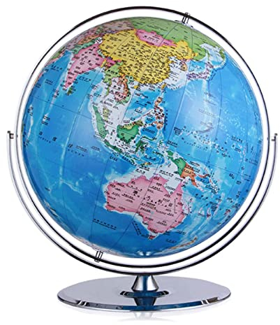 Globus Globus mit Edelstahlhalterung Globen 720 ° Allround-Drehung Weltkugel für Schüler, Schule, Lernen, geografische Globen unterhaltsame Bildung