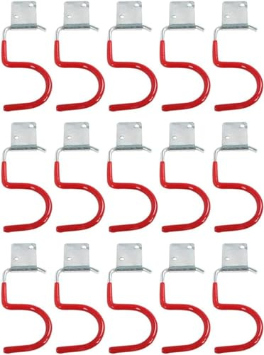 15x GartengeräTehalter,GeräTehalter Haken Werkzeughalter,GartengeräTe AufhäNgung,AufhäNgung GartengeräTe mit Anti-Rutsch Gummierung,Werkzeughalter für Garage, Garten, Fahrradschuppen