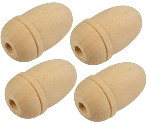 SISI UK Wooden Curtain Pull Blind Cord Acorn Solid Small Wood Acorn Cord Tassel Window Blind Cord Knobs Cord Drape Curtain Blind Cord Pulls for Light Switch Natural Wood Cord Blind Pull Pack of 4.