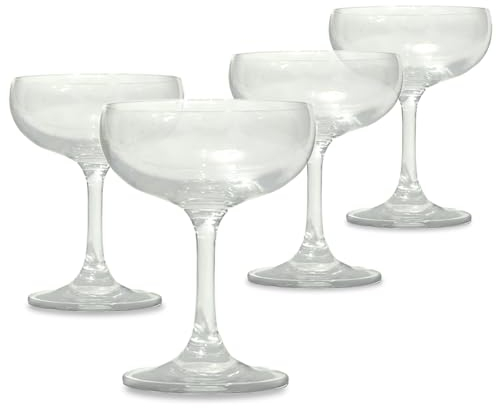 KiMenoX Martini Glasses set of 4, Cocktail Glasses 7oz Crystal Martini Coupe Glasses Blown Glass for Martini, Champage,Whsiky,Cocktail, Gift for House Warming/Wedding/Party/Valentine