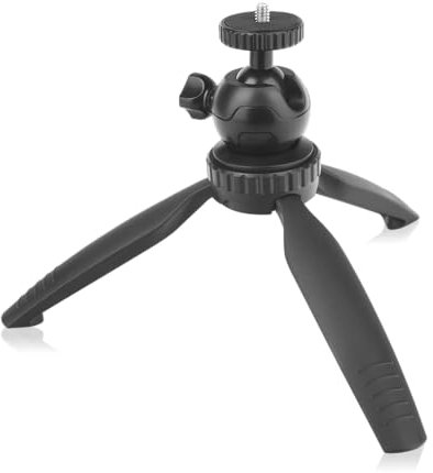 OVERMAX Tripod Mini - Tragbares Mini-Stativ für Projektoren, Tragfähigkeit 2 kg, kompatibel mit Halterungen mit 1/4-Zoll-Gewinde - Winkel- und Höhenverstellung - 8,5/14 cm, leicht und stabil