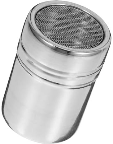 OUNONA Stainless Steel Dusting Tube for Sugar Granulated Shaker Wand for Sugar Shaker Lid Grinder Stainless Sifter Sprinkler Dredgers for Cappuccino Latte