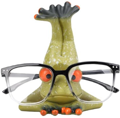 Gkumgwo Frosch Figur Brillenhalter Ständer,Tier Brillenhalter, Niedliche Desktop-Brillenständer-Froschfigur, Brillenhalter für den Schreibtisch, lustiger Brillenhalter für das Heimbüro
