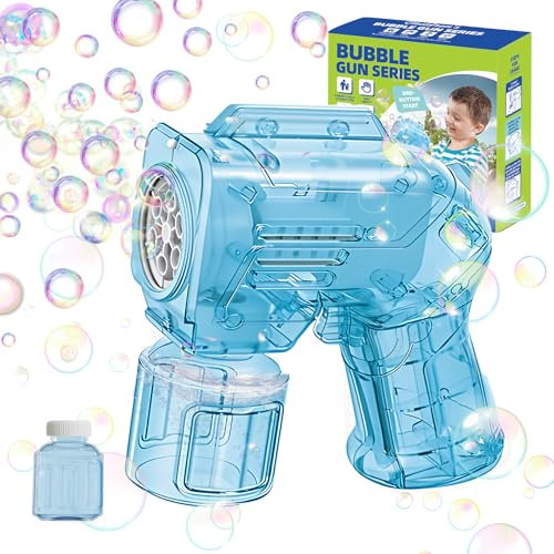 PANACARE Mini Seifenblasenpistole, Seifenblasenspielzeug Kinder 5000+ Blasen mit Seifenblasenlösung/Gelee-Farbe für Hochzeit/Geburtstag/Party/Ostern, Junge&Mädchen Outdoor Geschenk, Jelly Bubble Gun