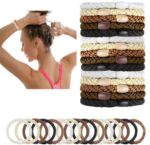 Haargummi, 15 Stück Haargummis Damen, Elastisch Zopfgummi, Stylisch Pferdeschwanz Inhaber für Damen