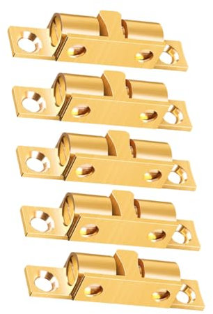 Housoutil 5stücke Magnetischer Türfang Aus Kupfer Einstellbarer Ball Catch Für Kleiderschrank Küchentüren Geräuschloser Türverschluss Praktisch Und Robust Für Wohnen Und Büro