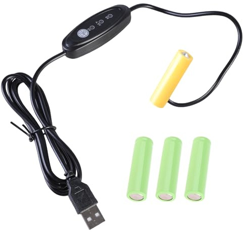 MCAOAL Câble adaptateur d'alimentation USB 5 V 2 A vers 3 V 4,5 V 6 V 5 W AA LR6 pour remplacer les piles AA dans divers appareils électroniques