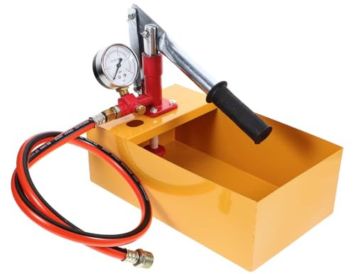 TOPPERFUN 25kg Bomba De Prueba De Presión Bomba Hidrostática Manual De Aluminio Para Agua y Aceites Resistente y Duradera Con Manómetro Grande Para Pruebas Industriales Tuberías