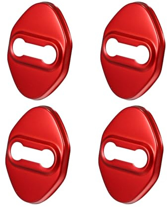 KBDDM Protecteur De Serrure De Porte De Voiture pour Audi TT TTS TT-S TT-RS, Acier Inoxydable Loquet Cap Boucle Anti-Corrosion Accessoires De Protection Voiture,A-Red
