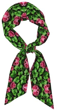 LLOTPQ Elégant Lierre Fleurs Arbre Imprimé Foulard Mode Foulard Femme - Echarpes Légères Châle Tête Respirant Cou Accessoires, Rose lierre floral avec feuilles, taille unique