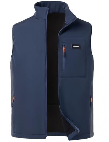 Voyagile Chalecoo Softshell para hombre Chaqueta sin Mangas con Forro Polar Chaleco cálido con cremallera y bolsillos