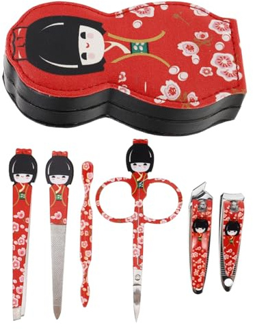 WOONEKY Kit de Manucure et Pédicure pour Soins des Ongles Rapides et Efficaces en Acier Inoxydable Ensemble Complet et Portable Design Cartoon Adorable