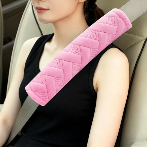 Amooca 2-Pack Braid Pattern Seat Belt Covers Shoulder Pads for Car & Bag