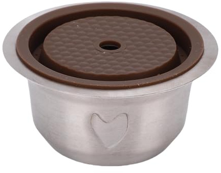 Luocute Återanvändbar Kaffekapselkapsel, återfyllbar Kaffekapsel i Rostfritt Stål för -maskin, med Sked och Borste för Enkel Fyllning och Rengöring (230 ml)