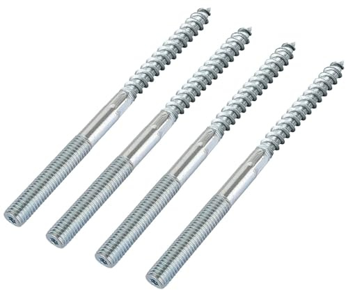 10 Stück Stockschrauben M10, M10 x 200mm Schraubstifte Kohlenstoffstahl Doppelkopfschrauben Torx Holzschrauben Doppelgewindeschrauben für Rohrschellenbefestigung und Möbelmontage