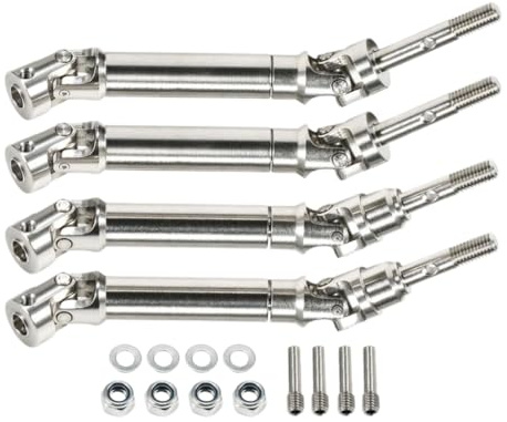 Eje de transmisión de acero inoxidable mecanizado, eje de transmisión de junta Universal Compatible con RC Stampede Hoss 4x4 VXL HQ727, actualización