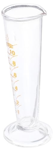 Operitacx Vaso Medidor de Laboratorio de Vidrio 10ml Escala Clara y Fácil de Medir para Experimentos Científicos y Uso en Cocina Color Aleatorio