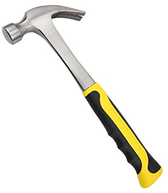 Martello da carpentiere, forgiato in un unico pezzo, design antivibrante, materiale in acciaio al carbonio, manico con cuscino in PVC, leggero 0,5 kg per attività di precisione
