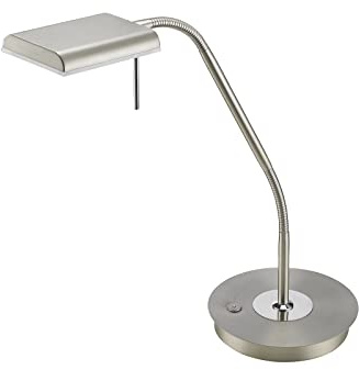 Trio Leuchten LED Tischleuchte 520910107 Bergamo, Metall Nickel matt, 12 Watt LED, Sensor Dimmer