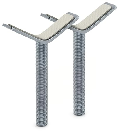 BOMI Y-Adapter 2er Set Silber I Metall Spindel für Türschutzgitter und Treppengitter I M10 Gewinde, geeignet für Geländer bis 60 mm I Anti-Rutsch Funktion | Zubehör für Kinderschutzgitter ohne Bohren