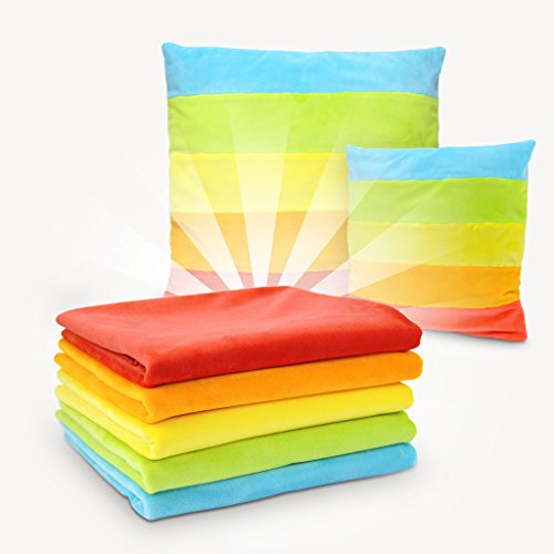 kullaloo Stoffpaket Regenbogen 5 Farben à 60x75 cm, inkl. Schnittmuster für Streifenkissen