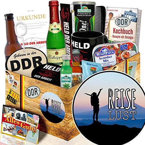 Reiselust - Reise Geschenk zur goldenen Hochzeit - DDR Männer Geschenkbox DDR