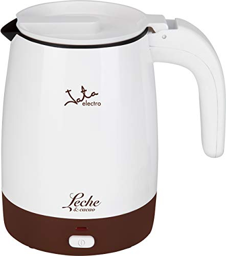 Jata CL819 Calienta Leche 400 W para Leche y Chocolate, Interior Antiadherente, Libre de PFOA, Resistencia Oculta, Mantiene a 80º C, Fácil Limpieza, Capacidad 1 Litro, Blanco