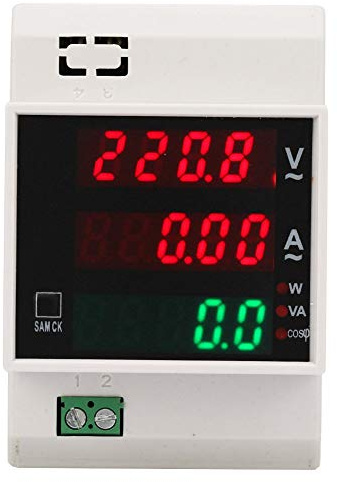 Digitales DIN-Schienen-Energiemessgerät, LED-Voltmeter, Amperemeter, Aktives Leistungsfaktormessgerät, Hochpräzises Strom-Multimeter mit doppelter Anzeige(AC80-300/100A)