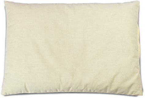 rucomfy Beanbags Organic Buckwheat Husk Bed Pillow in Plain Woven Unbleached 100% Cotton. Breathable Cooling Cushion for Enhanced Sleep. Supportive Pillow to Help Neck Pain. Arrives Filled (33 x 41cm)