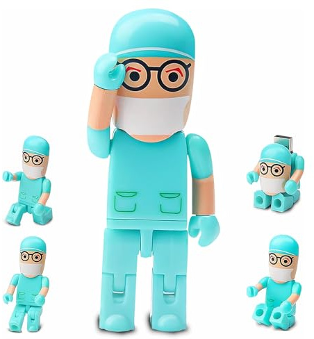 32GB USB-Stick Cartoon Arzt Modell USB-Flash-Laufwerk USB 2.0 Speicherstick für Externe Datenspeicher, Grün