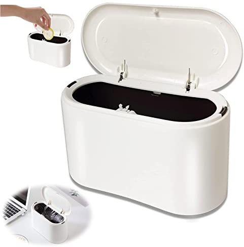 mini cubo de basura de mesa con tapa Cubo de basura de mesa con tapa Mini Papelera Reciclaje Encimera Bote Basura Cosmético Papelera de oficina portátil Cubo de basura con tapa para mesa de oficina