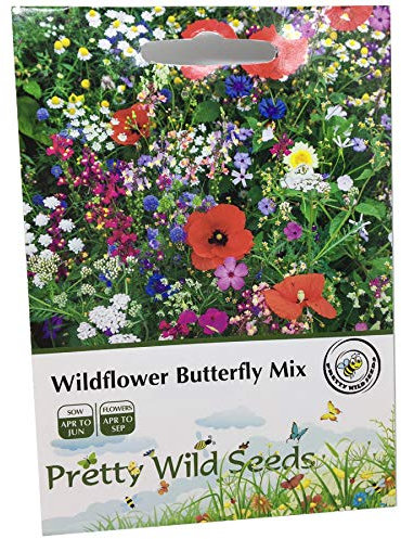 1 Packet (5g) UK Wild Flower Seed Mix Annual & Perennial Meadow Plants Attracts Bees & Butterfly (5g) Wildflower Seeds Only Sold by Pretty Wild Seeds