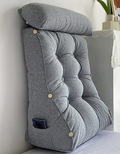 LZMLZQ Ultra Bequemes Keilkissen,Lendenwirbelstützkissen,Sofa/Bett/Stuhl-Rückenkissen Mit Taille/Nacken/Rückenstütze,Lesekissen, Rückenlehne 1,S=40x50x25cm