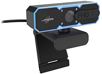 uRage Streaming-Webcam Rec 900 FHD, hochauflösende Full-HD-Qualität, mit integriertem Mikrofon, in schwarz