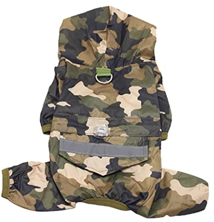 XSWLYY Hundemantel, wasserdicht, reflektierend, Regenmantel, Sonnenschutz, Hundebekleidung für kleine Hunde, Farbe: Camouflage, Größe: L