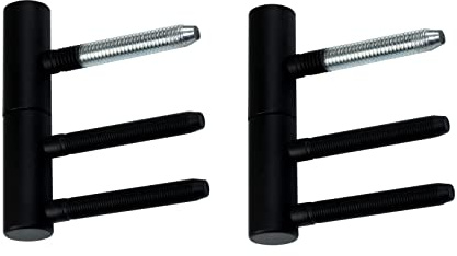 SN-TEC Standard Türband Set 3420, 2-teilig Schwarz matt für Holztüren mit Holzzargen, Rolle 15mm, Stift 10mm (2 Stück)