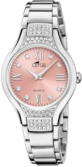 LOTUS Reloj Mujer Analógico de Acero Inoxidable 316l Plateado | Movimiento de Cuarzo, Cristal Mineral de Alta Resistencia, Resistente al Agua 5 ATM, Special Prices 18910/2