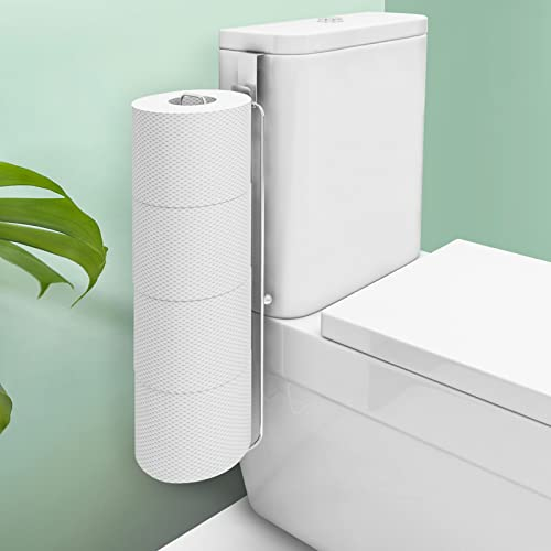 Tokokimo Toilettenpapierhalter Stehend, kein Bohren, 4 Rollen Toilettenpapier Integrierter Toilettenpapier-Ersatzrollenhalter Edelstahl, HxBxT: 42x3,5x9cm, Silber, 1 Stück