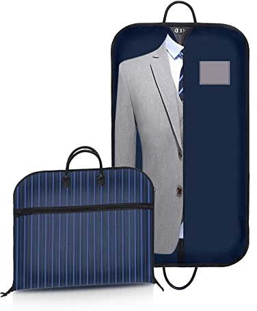 VISOOM Suit Bag for Men Storage, 100cm x 60cm Oxford Garment Bag, Waterproof Dust-proof Hanging Suit Carrier Cover Bags for Travel Clothes Dress, Blue