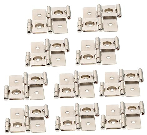 Charnières de Porte en Fer Rétro Argenté, Lot de 10 Pièces | Surface Lisse et Silencieuse, pour Écran et Porte, Quincaillerie au Style Rétro