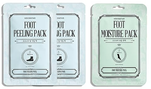 3 calcetines mascarilla de pies: 2 exfoliantes (peeling) y 1 hidratante. Tratamiento para renovar e hidratar la piel de los pies. Con AHAs, ácido hialurónico y activos calmantes y refrescantes.