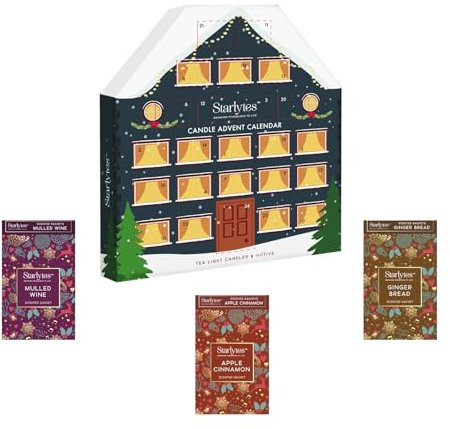 24 Scented Tea Light Candle Set Christmas Advent Calendar & Fragrance Sachet, Christmas Candle, Luxury Winter Home Decor