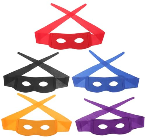 Amosfun 5 Stück Schwarze Superhelden-Augenmasken Schwarze Halbmaske -Dieb-Maske -Kostüm Halloween-Kostüm Masken Cosplay Halbe Maskerade-Masken Für Karneval Party