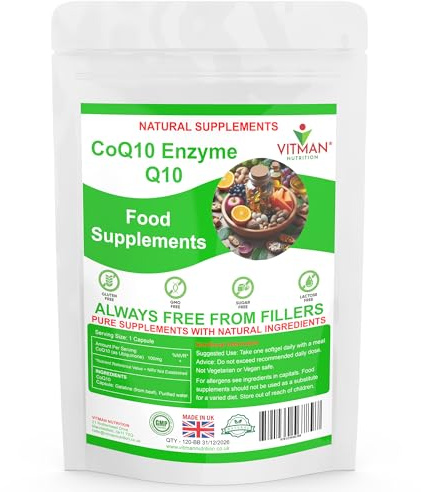CoQ10 High Strength Q10 Coenzyme 100mg Softgels – High Absorption Ubiquinone – Naturally Fermented, UK Made Supplement – Gluten, Lactose & GMO Free – Supports Heart, Energy & Antioxidant Health (120)
