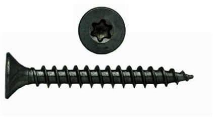 Holzschrauben - Spanplattenschrauben -Edelstahl V2A Schwarz TORX 3-4 - 5 mm Vollgewinde Schwarz Brüniert aus Deutschland (50, 5 x 60)