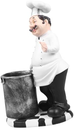 Abaodam Europäische Harz Küchenchef Figur Skulptur Küchen Dekoration Tischaufsteller Stehende Statue Für Restaurant Bäckerei Bistro Geschenk