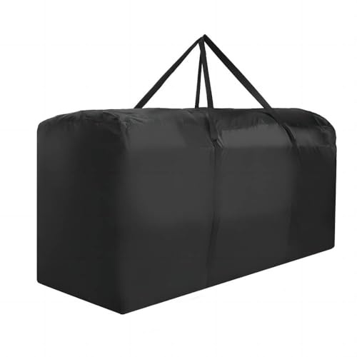AURMOO Aufbewahrungstasche, Gartenauflagen Wasserdicht, Belastbare Aufbewahrungstasche Tragetasche Mit Handgriffl, 260L, Schutzhülle für Polsterauflagen, Aufbewahrung, 150 * 35 * 50, 1 stück, Schwarz