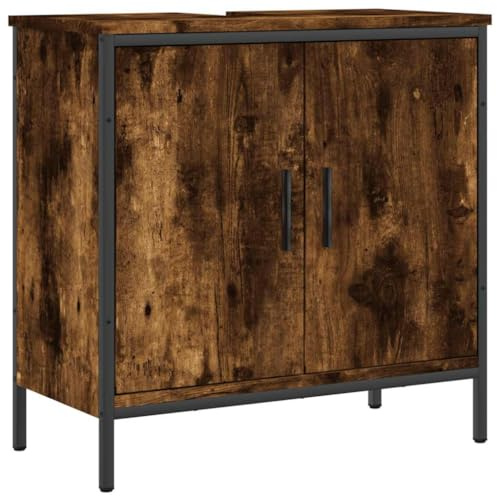 vidaXL Tvättställsskåp rökfärgad ek 60x30x60 cm konstruerat trä