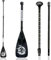 SUP Paddel, 3-teilig Verstellbar Carbon Paddel für Stand Up Paddling, Kajak, Surf- & Schlauchboote, Zerlegbar, 165–205 cm
